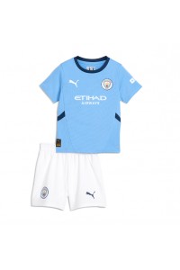 Manchester City Babytruitje Thuis tenue Kind 2024-25 Korte Mouw (+ Korte broeken)